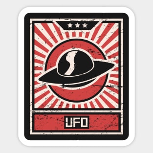 UFO | Vintage Style Alien Propaganda Poster Sticker